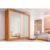 Guarda Roupa Solteiro 2 Portas de Correr (1 Ripada e 1 c/ Espelho) e 4 Gavetas Lugano Peroba/Off White – Europa