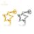 Lomiss Piercing Helix Flat Conch Tragus Barbell Aço Cirúrgico Estrela Vazado