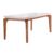 Mesa de Sala Jantar Londrina c/ Tampo 180x90cm Madeirado Vidro Canto Curvo – Imbuia/Off White – Rufato