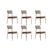 Cadeira Sala de Jantar Neo 1740 Kit 6 Uni Rose/Linho Areia/Courano Caramelo – Carraro
