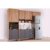 Kit Cozinha Modulada 4 Peças Divina (2Aéreos+1Balcão+1Paneleiro) s/Pia CZ003 Freijo/Titanium – MGM
