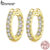 Brincos De Argola Bamoer 925 Sterling Sliver Sparking Moissanite Cor Dourada Joias Brilhantes Presentes Para Mulheres