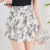 Lovito Shorts Boho Floral Assimétricos Com Nó Para Mulheres – Verão/primavera L128ED288