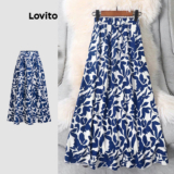 (Trendy) Lovito Saias Elegantes Com Estampa Floral Para Mulheres L118ED017