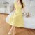 (Trendy) Lovito Vestido Boho liso com babados para mulheres L131ED733
