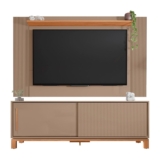 Painel Para TV 65 Pol e Rack Bancada 180cm Lucca Areia/Freijó C01 – Mpozenato