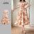 Lovito Vestido Casual Floral Em Camadas Vestido Com Cinto Verão/primavera Para Mulheres LBL24080
