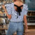 Lovito Blusa Boho Listrada Com Amarração Nas Costas Para Mulheres LBL09257