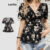 Lovito Blusa Elegante Blusa Floral Flores Para Mulheres L112ED568