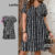 Lovito Vestido Curvo Plus Size Boho Tribal Print Vestido Plissado Para Mulheres LBL18338