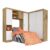 Guarda Roupa Modulado Solteiro Viola Bor/branco – Móveis Arapongas