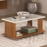 Mesa de Centro Mila Frisada Cinamomo/Off White – Artely Móveis