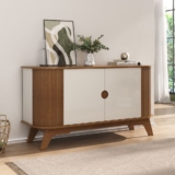 Balcão Buffet Vivaldi 2 Portas Ripado Cinamomo/Off White – Artely Móveis