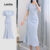 Lovito Vestido elegante liso plissado para mulheres L131ED080