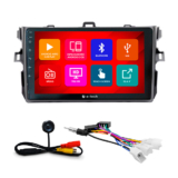 Kit Multimídia 9 Pol Corolla 2008 2009 2010 11 2012 2013 Android Auto CarPlay Qa+ 2 Din Grafite Espelhamento Android Ios