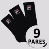 Kit Meia Fila Fbox 9 Pares Cano Alto Preto