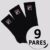 Kit Meia Fila Fbox 9 Pares Cano Alto Preto