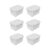 Kit de potes herméticos retangular Ou 6 peças 560 ml LInha Click Branco
