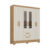 Guarda Roupa Casal com Espelho 6 Portas Fortaleza Canelato com Off White Atualle