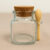 Mini Pote de Vidro Quadrado com Tampa de Rolha e Colherzinha de Madeira – 5x7x6,5cm – 90 ml – 1 unidade – Rizzo