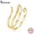 Bamoer 925 Sterling Sliver Anel Aberto Multi-Camadas Simples Cor Dourada Moda Joias Presentes Para Mulheres