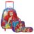 Kit Escolar Mochila com Rodinhas 16″, Lancheira e Estojo Duplo Ariel Pequena Sereia Xeryus
