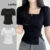 Lovito Camiseta Elegante Verão Verão Dividida Para Mulheres L91ED094 (Multicolorido)