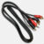 Cabo RCA TechOne 1 Metro 4mm Cabo Emborrachado Preto Som Automotivo