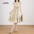 Lovito Vestido Elegante Listrado Com Babados Vestido De Verão/Primavera Para Mulheres L129ED660