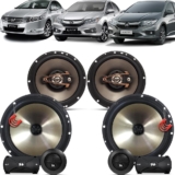 Kit Alto Falantes Dianteiros + Traseiros Honda City 2009 até 2021 – Hurricane Platino640w
