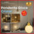 Kit 2 Pendente Lustre de Cristal Bolha Lua Cheia Dourado 3 cores de luz 110V-220V Bivolt