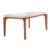 Mesa de Sala Jantar Londrina c/ Tampo 180x90cm Madeirado Vidro Canto Curvo – Imbuia/Off White – Rufato