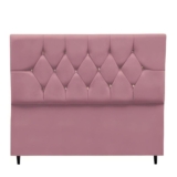 Cabeceira Estofada Cama Box Solteirão 100 Cm Suede Nina rosê