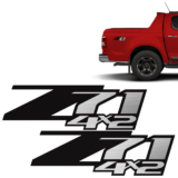 Par De Adesivos Z71 4×2 S10, Silverado Emblema lateral Preto