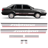 Faixa Lateral Santana 1991 Ate 2006 + Adesivo Traseiro Prata