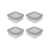 Kit de potes herméticos  quadrado Ou 4 peças – Natural