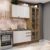 Cozinha Compacta Celeste Kappesberg 100% MDF Nogueira/Branco 192cm