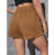 (Trendy) Lovito Shorts Casuais Com Bolso Liso Para Mulheres LNL43079
