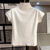 (Trendy) Lovito Camiseta Elegante Lisa Básica Para Mulheres LNE15039 (Branco)