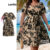 Lovito Vestido Curvo Plus Size Elegante Ditsy Floral Com Cadarço Vestido Plissado Para Mulheres LBL08207 (Multicolorido)