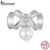Bamoer 925 Sterling Sliver Charme Pérola Bowknot Contas Pingente Presentes DIY Para Pulseira