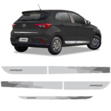 Faixa Fiat Argo 2021 2022 Adesivo Lateral e Traseiro Cinza