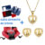 Kit Colar Brincos Delicado Coracao Luxo Nossa Senhora Banhado a Our 18k Conjunto Caixa De Presente Pra Namorada Romantic