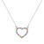 Colar feminino de prata 925 coração zircônias coloridas