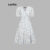 Lovito Elegante Vestido Feminino Floral de Amarrar LNE33029 (Branco)