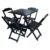 Jogo De Mesa Com 4 Cadeiras De Madeira Dobravel 70X70 – Preto – Preto