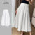 Lovito Saia simples plissada lisa elegante para mulheres L132ED563