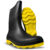 Bota Pvc Impermeável Borracha Forrada Chuva Moto Limpeza Galocha Preta c/ Solado Amarelo Vonder