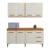 Cozinha Completa 7 Portas 3 Gavetas Atenas Kaiki Moveis Nature/Off White. – Linha Exclusiva