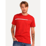 Camiseta Tommy Hilfiger Original Original Masculina Chest Stripe Vermelha